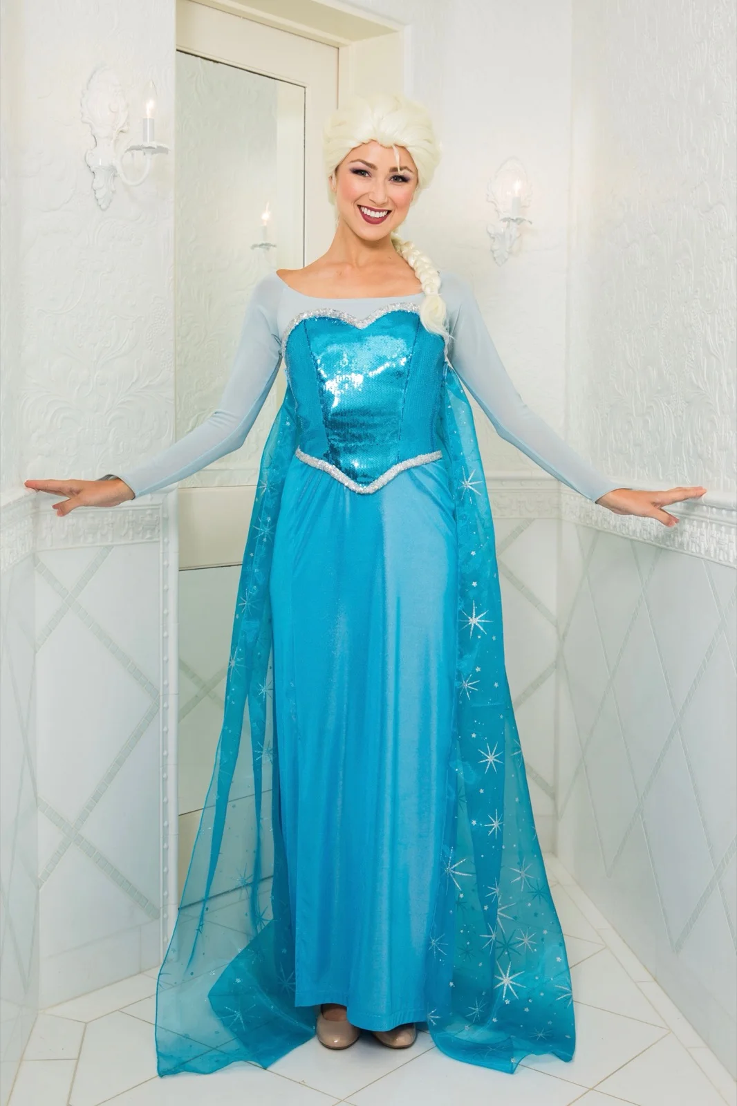 Snow Queen party character in Dallas