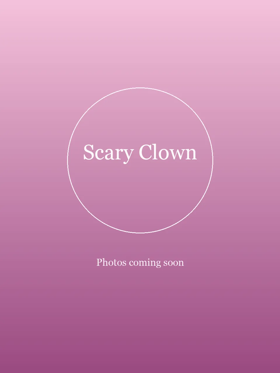Sinister Circus Clown party character in Dallas