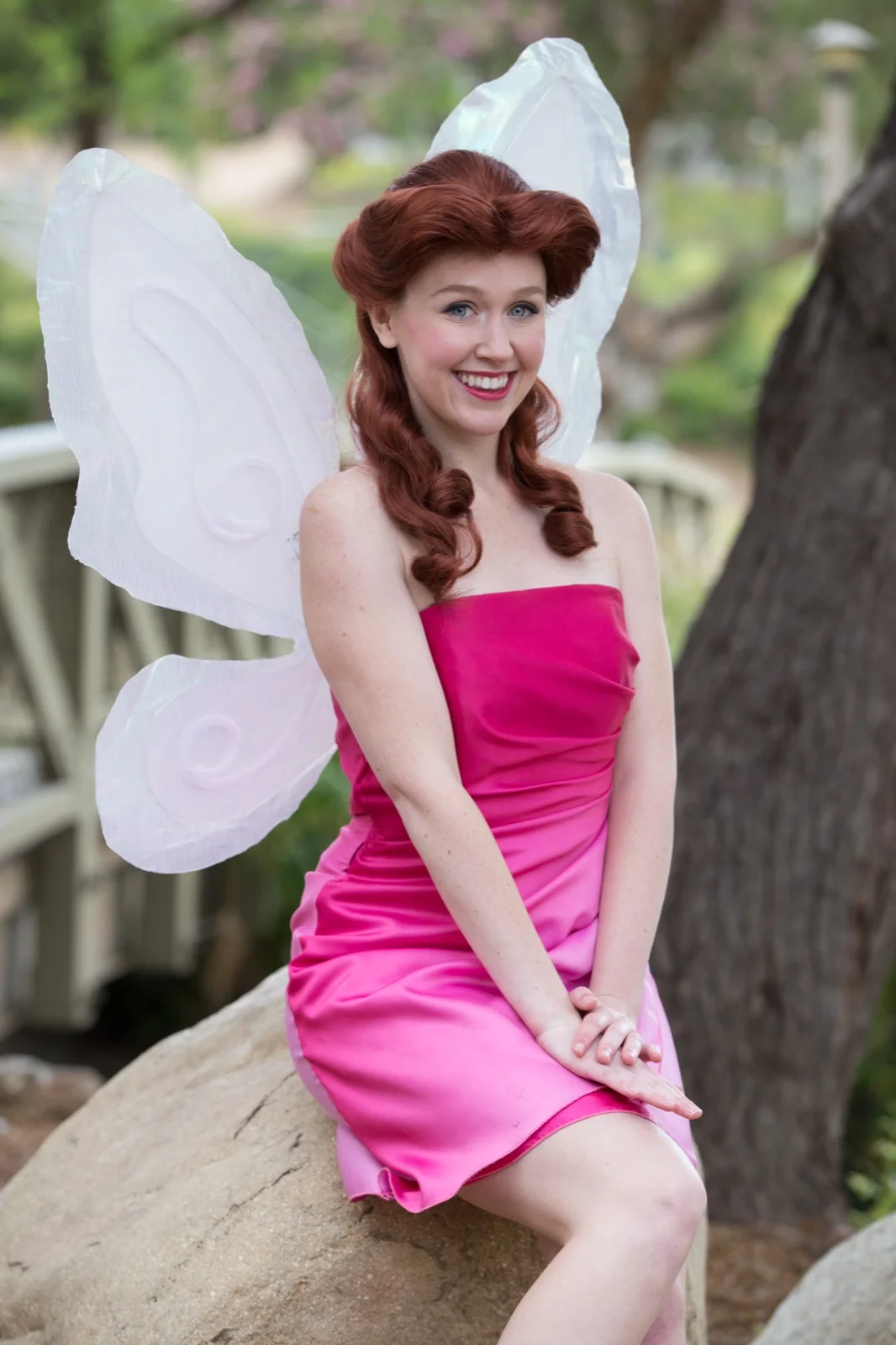 Pink Fairy party character in Dallas